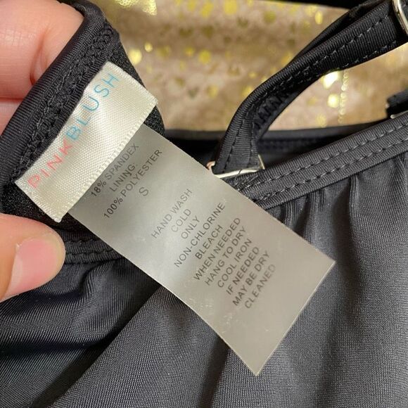 Pinkblush maternity black ruffle one-piece swimsuit, S - Picture 5 of 9